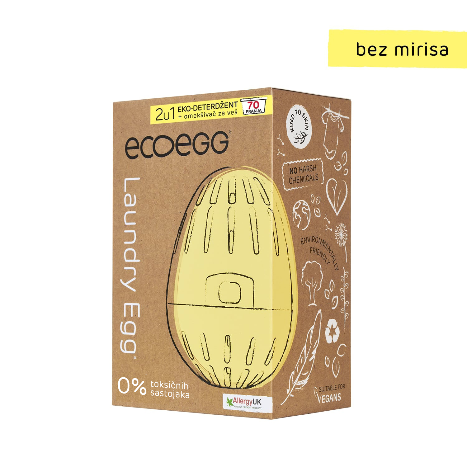 ECOEGG 2u1 eko-deterdžent i omekšivač za veš, Bez mirisa-70 pranja